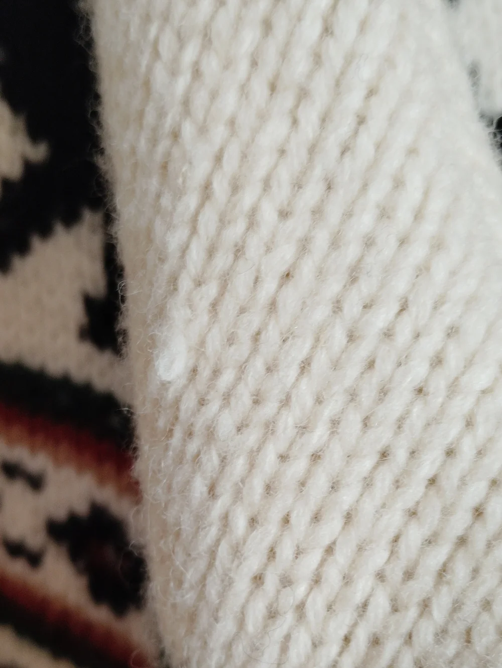 Vintage Ralph Lauren Logo Cream Fair Isle Reindeer Lambswool Hand Knit Sweater